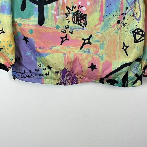 Reason World Class Crew Running Paint Graffiti Windbreaker Pullover Men M Jacket - Picture 6 of 9